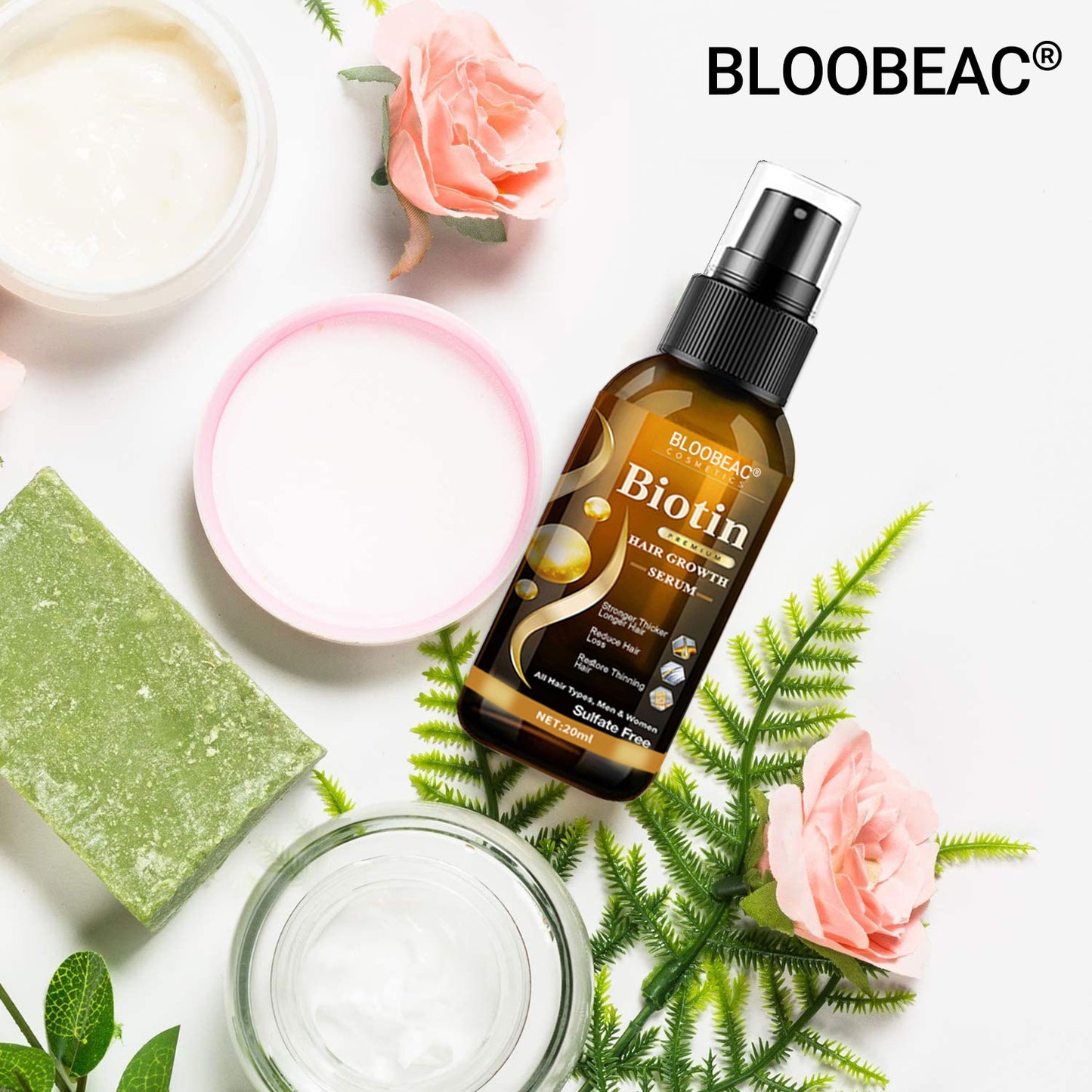 Bloobeac®Hair Growth Serum - Strong and Healthy Hair, Nutritious, Anti-Hair Loss, Moisturizing Root, Dense Scalp, Massage Nutrition