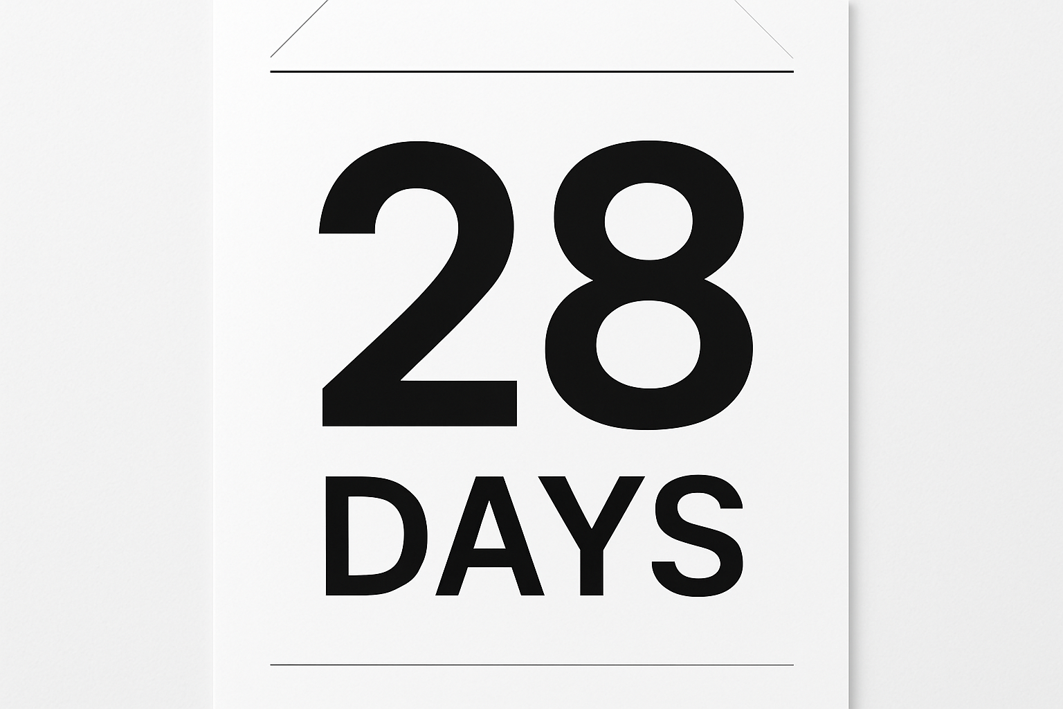 28天，简洁明了一点